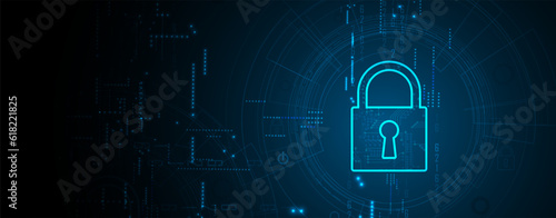 Cyber security and information or network protection. Future technology web services for business and internet project