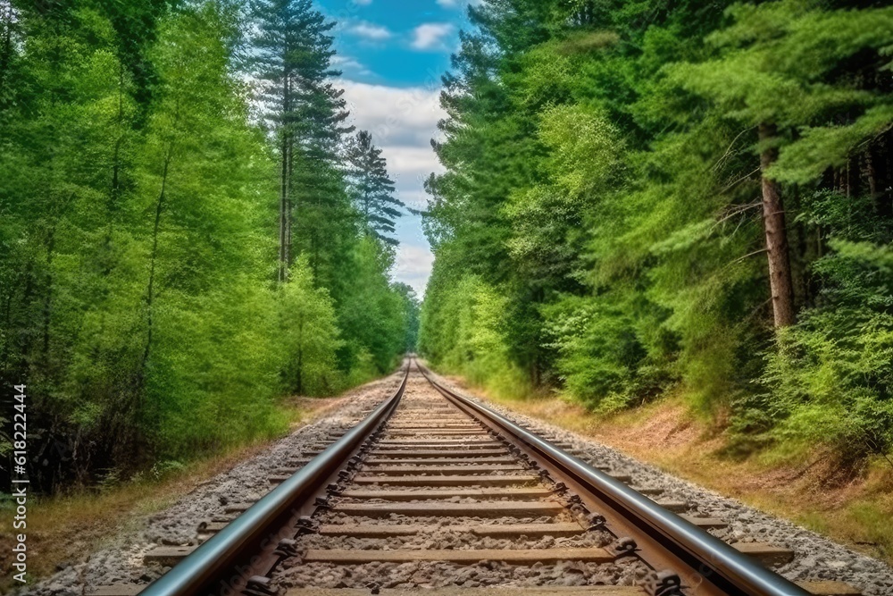 along a railroad on an summer afternoon AI Generated along a railroad on an summer afternoon AI Generated