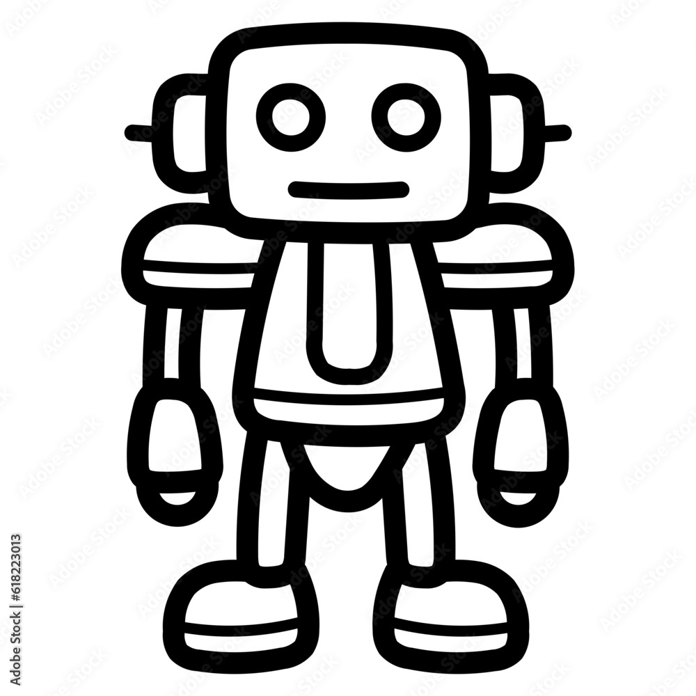 robot line icon style robot line icon style