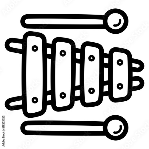 xylophone line icon style