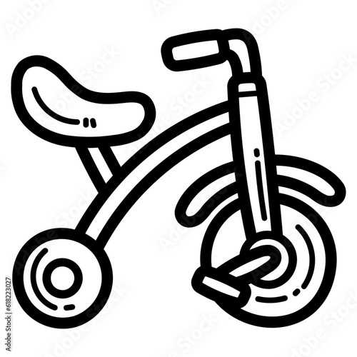 Tricycle line icon style