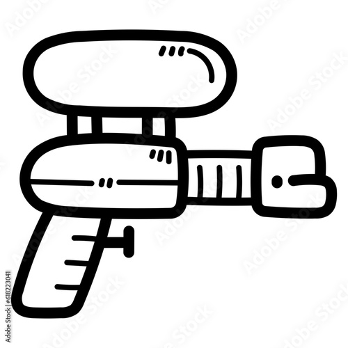 water gun line icon style