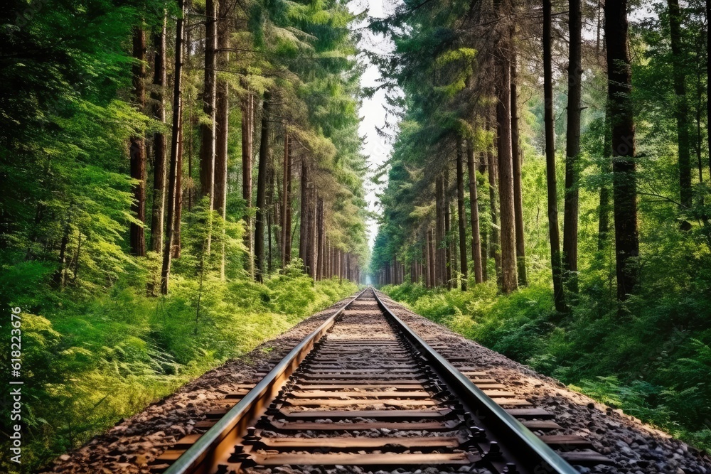 along a railroad on an summer afternoon AI Generated along a railroad on an summer afternoon AI Generated