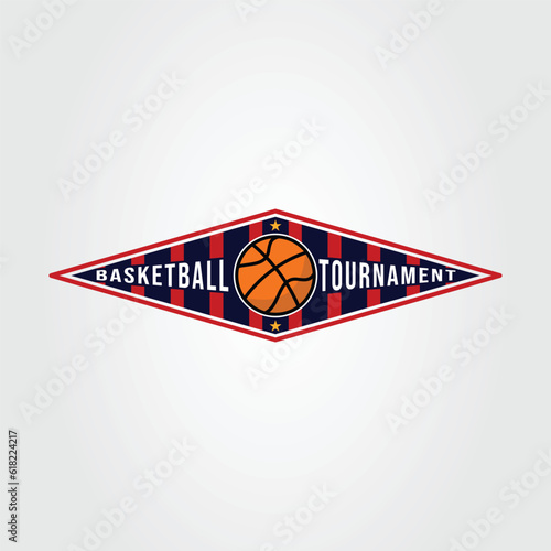 basketball tournament or league for basket ball logo vector illustration design