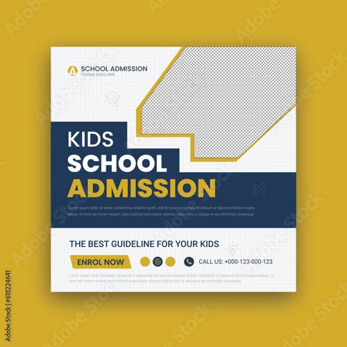School admission social media post and web banner template
