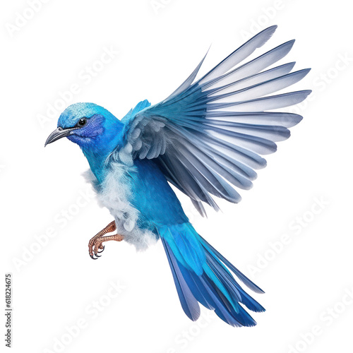 blue bird isolated on transparent background cutout