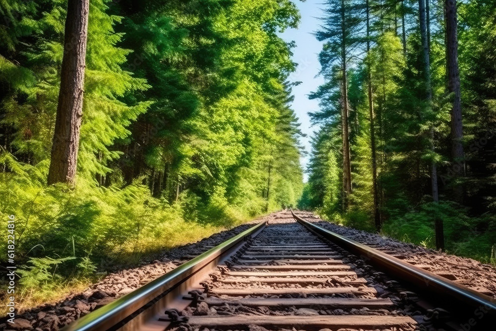  along a railroad on an summer afternoon AI Generated