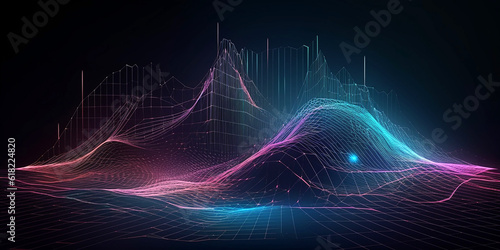 Wallpaper Mural beautiful 3D hologram on a dark background. Generative AI Torontodigital.ca