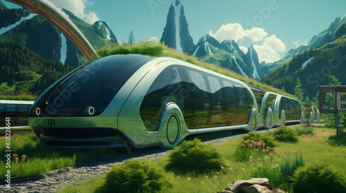 미래 친환경 기차 . generative ai