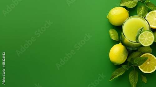 Healthy lemon fruit smoothies.Generative Ai.