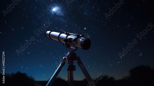 Telescope watching the sky and falling star.3d rendering