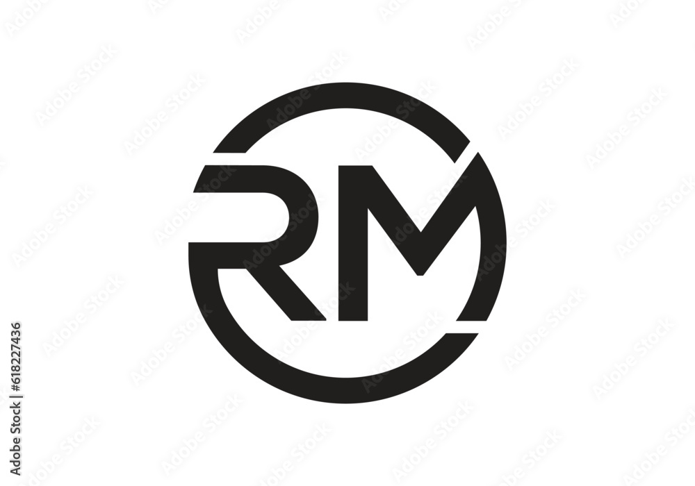 Initial monogram letter RM logo Design vector Template. RM Letter Logo Design Initial monogram letter RM logo Design vector Template. RM Letter Logo Design