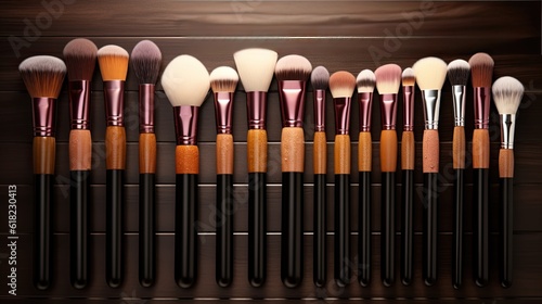 Set of make up brushes and tools for skin care