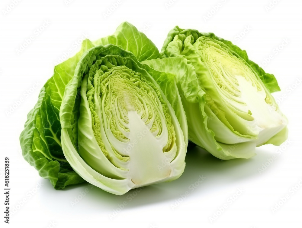 Chinese cabbage vegetables isolated on white background .Generative Ai. Chinese cabbage vegetables isolated on white background .Generative Ai.