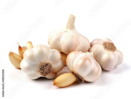 Garlic isolated on white background .Generative Ai.
