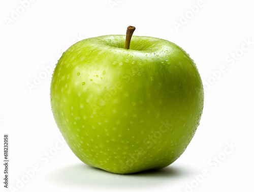 Green apple isolated on white background .Generative Ai.