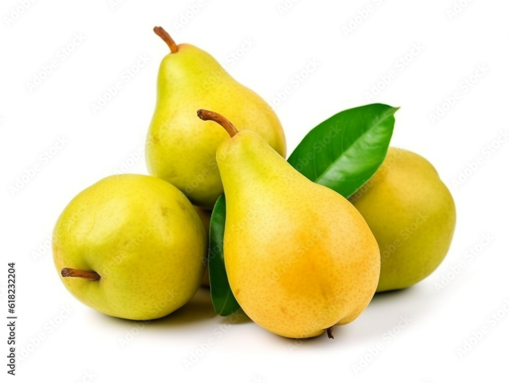 Pear fruit isolated on white background.Generative Ai. Pear fruit isolated on white background.Generative Ai.