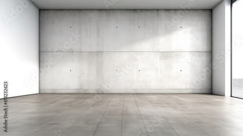Empty room with white wall as background.Generative Ai.