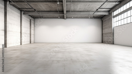 Fototapeta Naklejka Na Ścianę i Meble -  Empty room with white wall as background.Generative Ai.