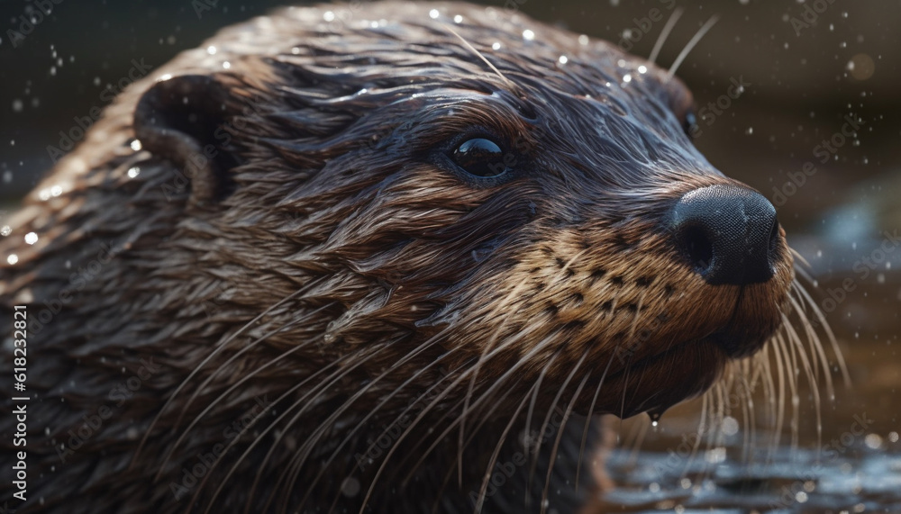 Playful seal looks at camera in Arctic generated by AI Playful seal looks at camera in Arctic generated by AI