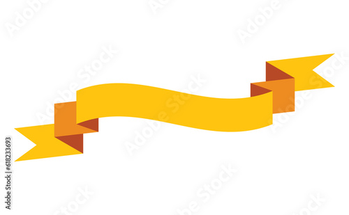 Ribbon banner. Blank tape banner for advertising promotion, sale text or heading. Elegant retro flag, background stripe. Flat title decoration, badge or frame