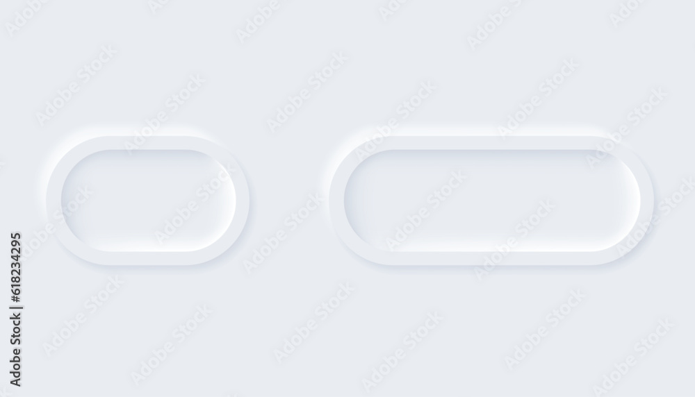 Neumorphic buttons. Simple trendy design elements UI components isolated on light background. Control element for website, mobile app menu and navigation with rounded edges Neumorphic buttons. Simple trendy design elements UI components isolated on light background. Control element for website, mobile app menu and navigation with rounded edges