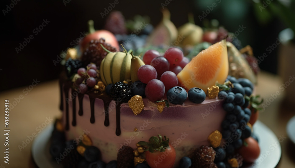 Fresh berry cheesecake, a sweet indulgence celebration generated by AI Fresh berry cheesecake, a sweet indulgence celebration generated by AI
