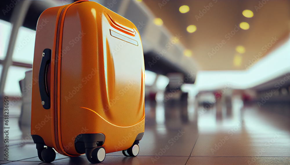 suitcase at airport plane. close up travel concept, summer vacation concept, traveler suitcases in airport terminal. Travelling luggage in the airport and near a passenger plane Ai generated image suitcase at airport plane. close up travel concept, summer vacation concept, traveler suitcases in airport terminal. Travelling luggage in the airport and near a passenger plane Ai generated image