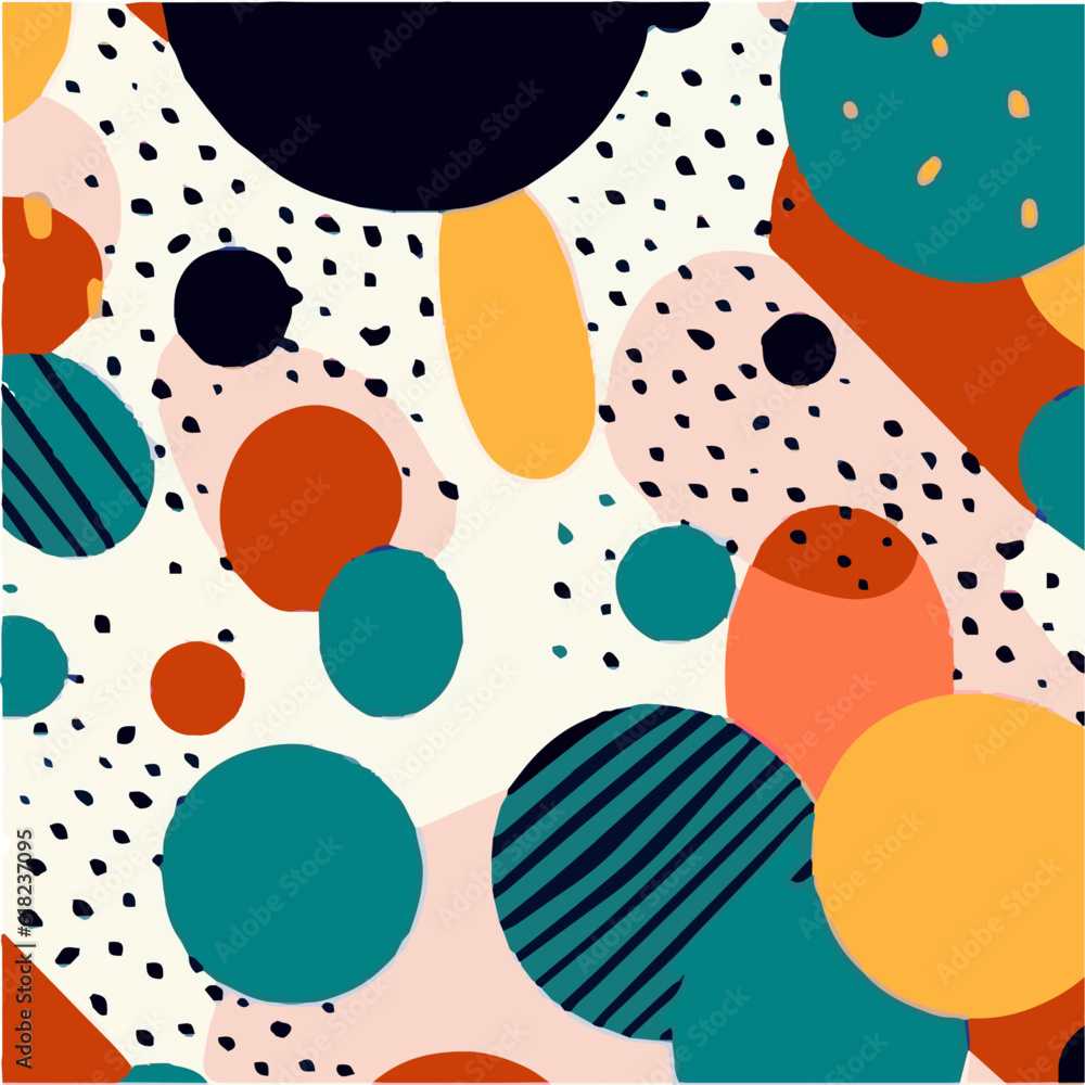 abstract handmade colorful objects desing illustration surface pattern