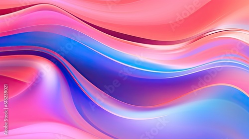 Chrome Holographic Abstract Design Background - Modern Sophistication with Fluid Lines, Futuristic Neon, and Generative AI Illustration: Generative AI