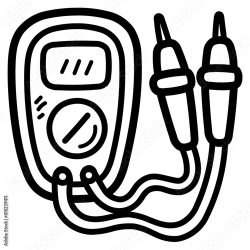 Multimeter line icon style