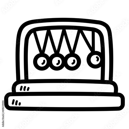 newton cradle line icon style