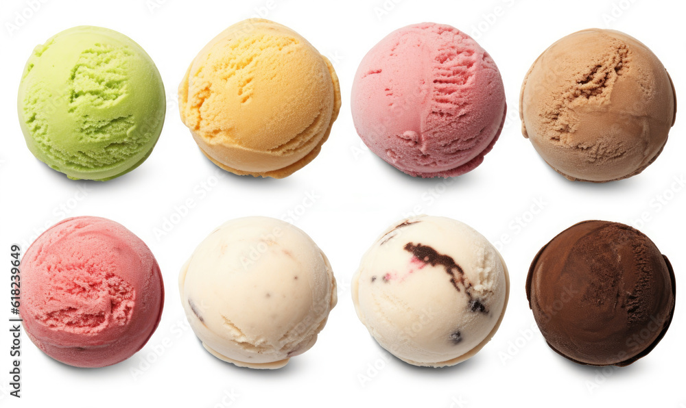 Assorted Ice Cream Scoops Collection Assorted Ice Cream Scoops Collection