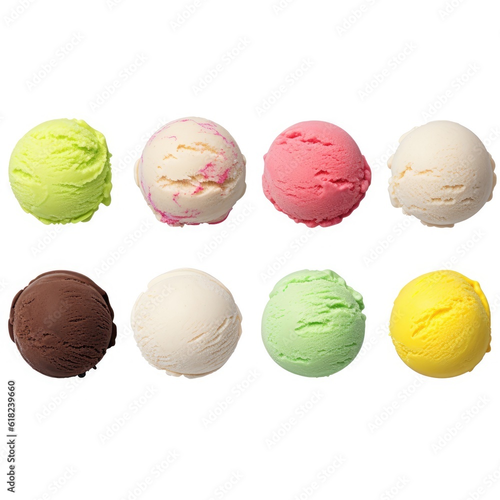 Assorted Ice Cream Scoops Collection Assorted Ice Cream Scoops Collection
