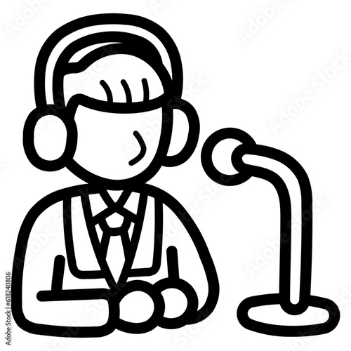 commentator line icon style