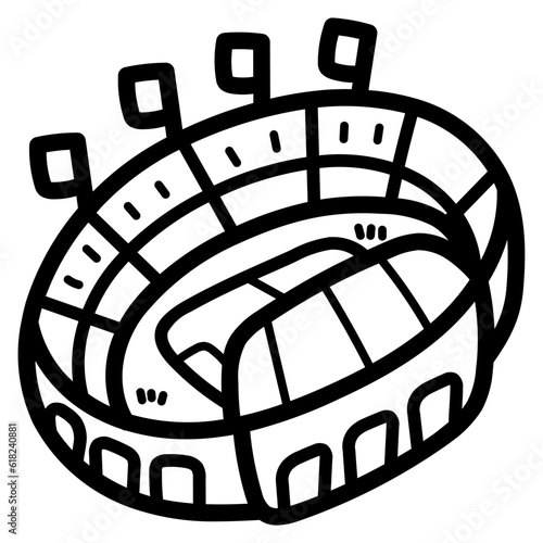 stadium line icon style