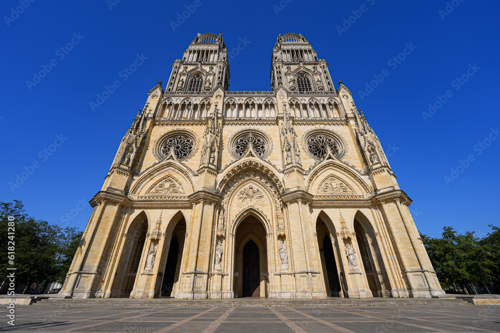 Facade of the Orléans Cathedral of Sainte Croix (