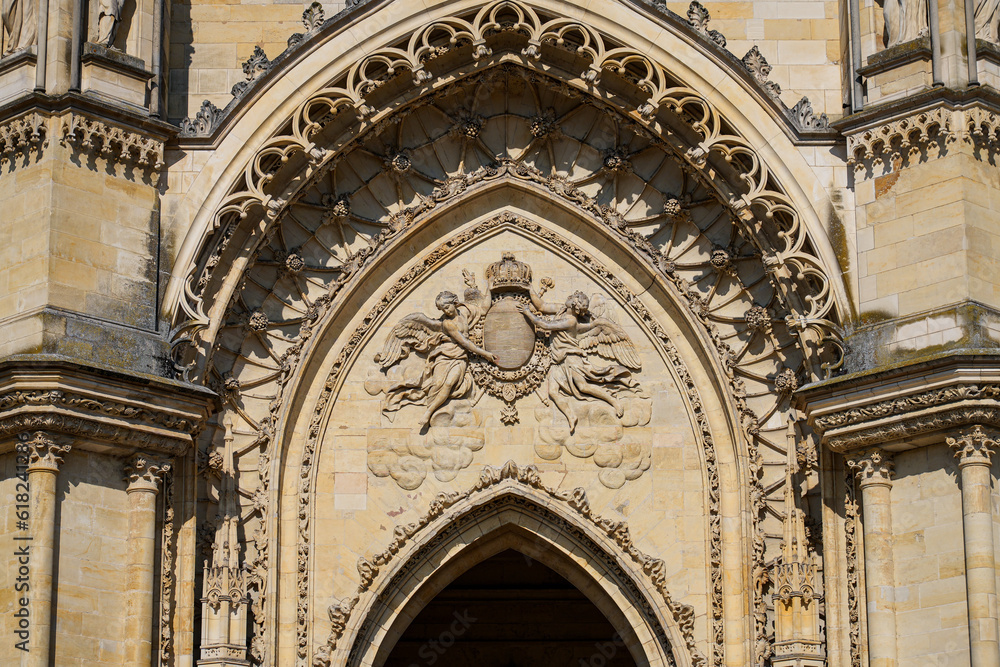Obraz premium Pediment of the Orléans Cathedral of Sainte Croix (