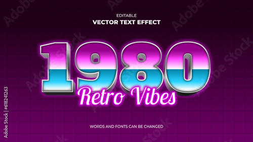 1980 editable text effect with retro style