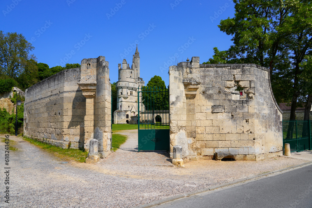 Gateway to the Dungeon of Septmonts in Aisne, Picardie, France - Built in the 14th century, this medieval tower was used both for military and residential purposes