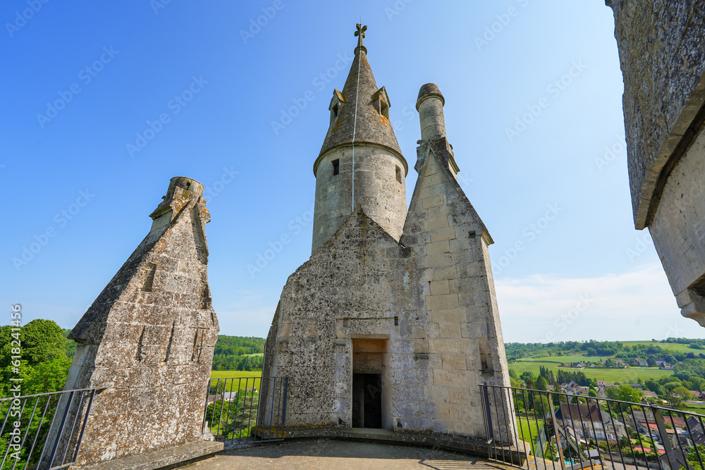 Dungeon of Septmonts in Aisne, Picardie, France - Built in the 14th century, this medieval tower was used both for military and residential purposes