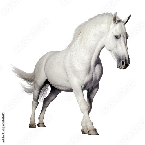 white horse isolated on transparent background cutout