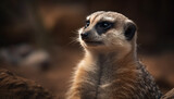 Curious meerkat stares, alert in African nature generated by AI