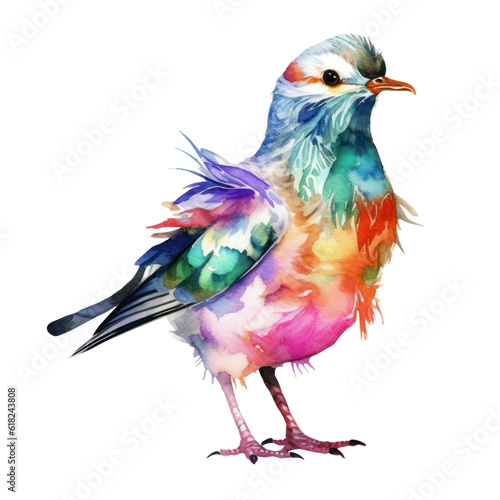 bird watercolor isolated on transparent background cutout
