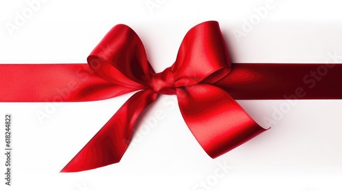 Red Ribbon with White Background