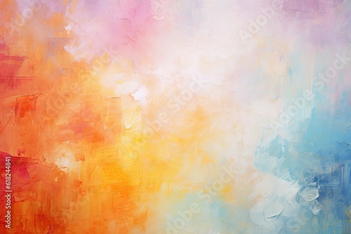 Colourful Oil Paint Art Background with Abstract Textured Canvas. Generative AI