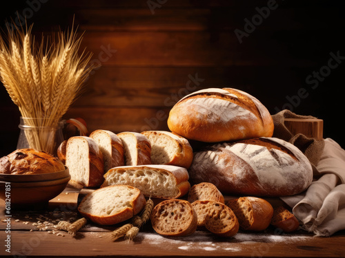 Bread concept, assortment of bread