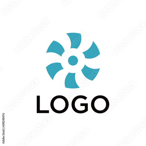 Propeller logo with simple and abstract design concept for brand identity