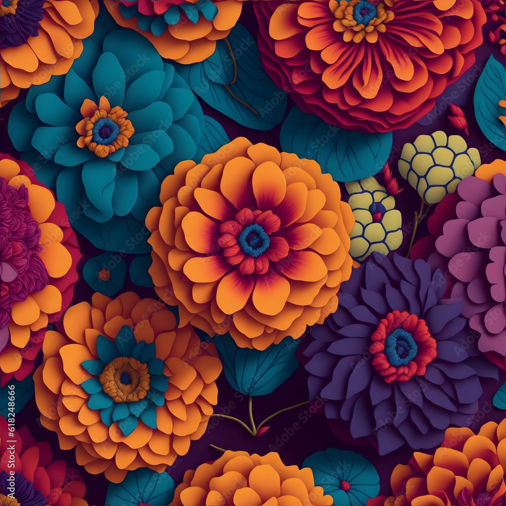 Seamless patterns of real flower, repeating patterns design, fabric art, flat illustration, rainbow-core, highly detailed clean, photo realistic masterpiece, professional photography. Generated AI Seamless patterns of real flower, repeating patterns design, fabric art, flat illustration, rainbow-core, highly detailed clean, photo realistic masterpiece, professional photography. Generated AI