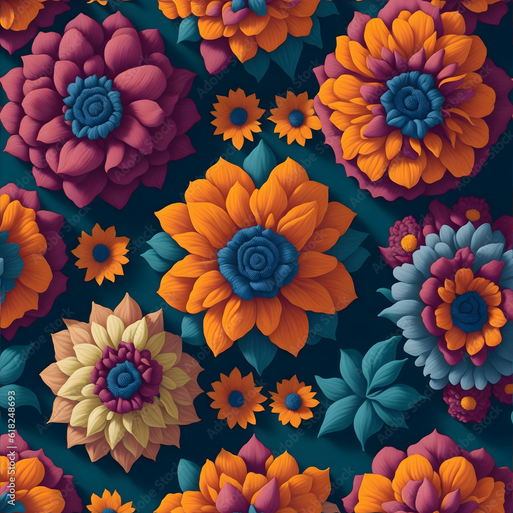 Seamless patterns of real flower, repeating patterns design, fabric art, flat illustration, rainbow-core, highly detailed clean, photo realistic masterpiece, professional photography. Generated AI. Seamless patterns of real flower, repeating patterns design, fabric art, flat illustration, rainbow-core, highly detailed clean, photo realistic masterpiece, professional photography. Generated AI.